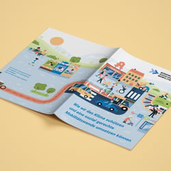 Umschlag mit Wimmelbild „Sozialverträgliche Mobilitätswende“