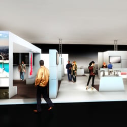 Franke Kitchen Solutions. Messestand. 3D Visualiserung.