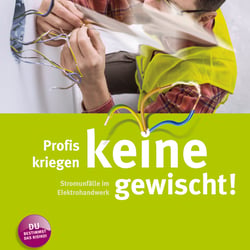 Plakat zum Thema „Stromunfälle im Elektrohandwerk“