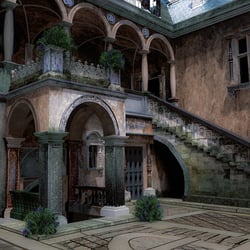 Verlassene Schlosshof
