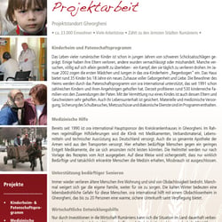 Projektbeschrieb für die Hilfsorganisation ORA International