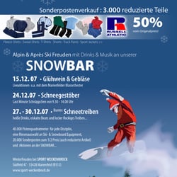 Illustration und Flyergestaltung für einen Sportshop „Winterfreuden“