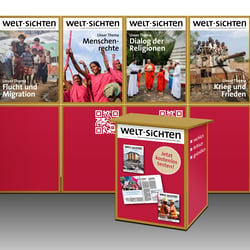 Messestand für das Magazin WELT-SICHTEN