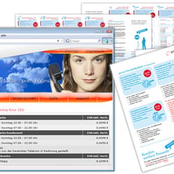 Primacall – Werbefolder und andere -materialien, Webseite