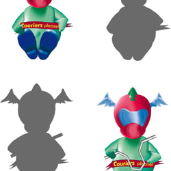 3D Model eines Maskotchens für eine Motorradkurier-Firma. Adobe Illustrator