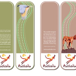 Lesezeichen mit australischen Motiven.