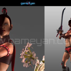 3D-Krieger Spiel Character Modeling und Anbaugeräte für Lady