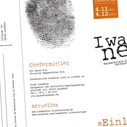 Landshuter Literaturtage 2016 – Klappflyer Einladung mit Antwortpostkarte