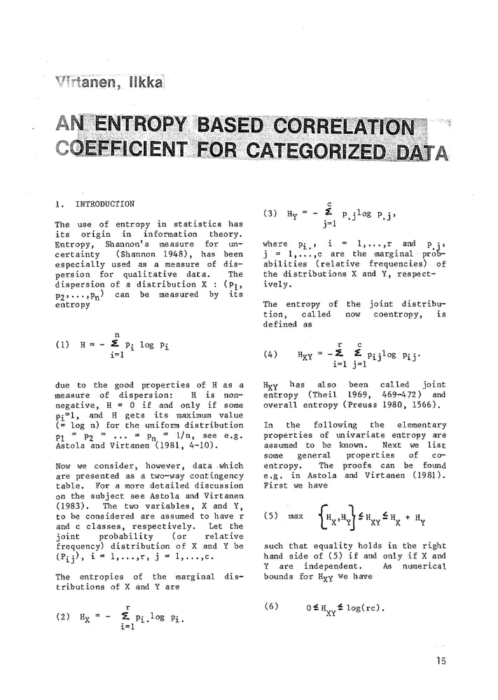 Extract from a paper regarding Entropy and Coentropy
