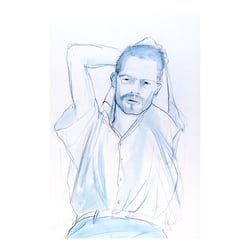 Portrait eines Freundes, Farbstift
