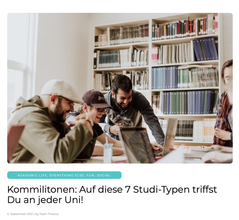 Blog-Artikel für THESIUS
