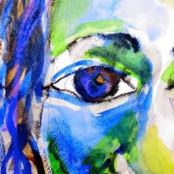detail, eye from watecolour