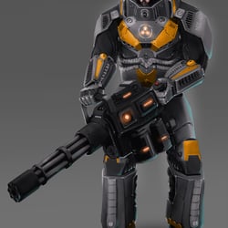 Charakter Illustration „Heavy Gunner“ für das Board Game „Rogue Squad“