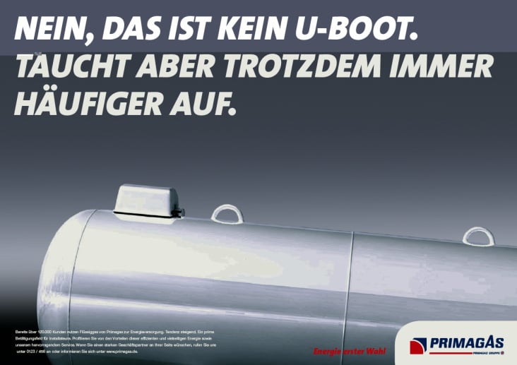 Komplette Neukonzeption des werblichen Auftritts der Firma Primagas inkl. Claim.