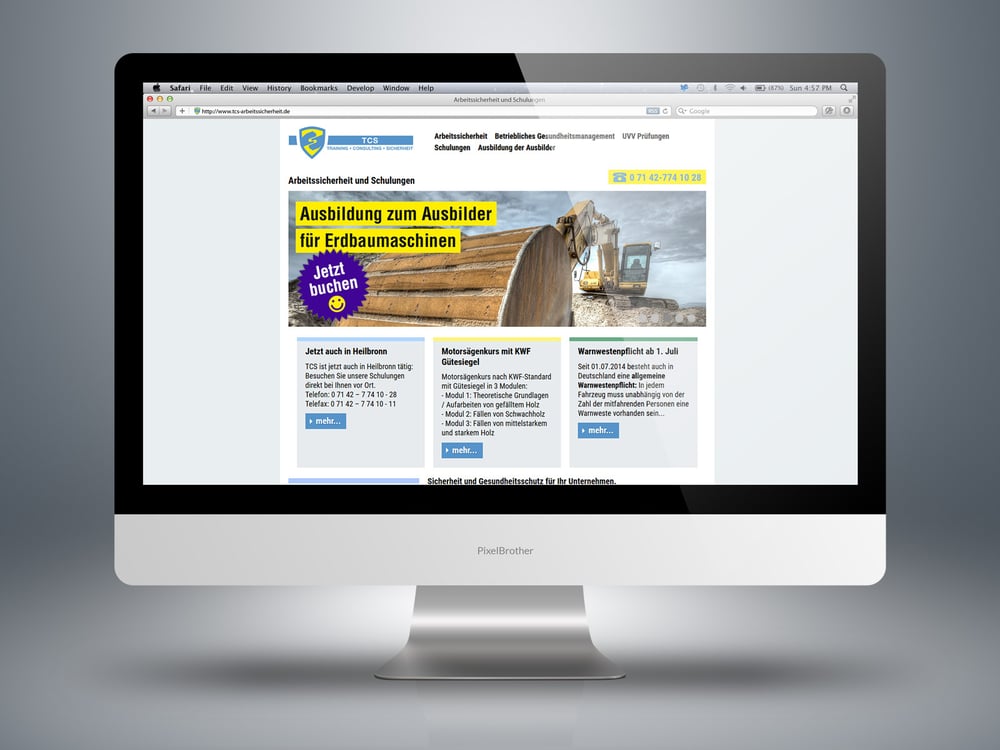 Website für Firma für Arbeitssicherheit