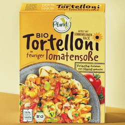Planet V – Bio Tortelloni Tomate – Verpackungsdesign