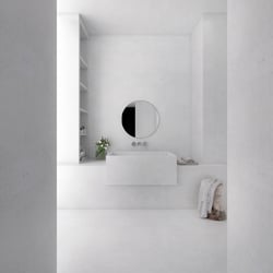 3D-Rendering von Waschbecken in Badezimmer