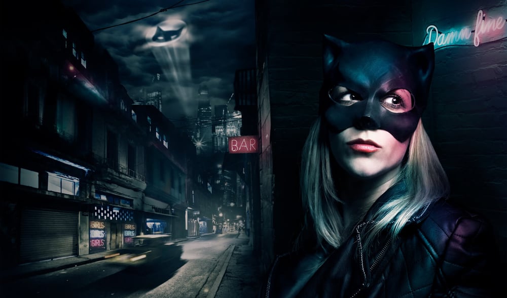 „The Dark Kitty Rises“ – Photoshop Composing