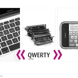 eindrücke. 141 Jahre QWERTY::Entwicklung des rein aufgrund der Typenhebel entwickelnten Schreibsystems zur Standartkonvention