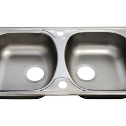 Küchenspüle Edelstahl 2 Becken 78 × 48 cm