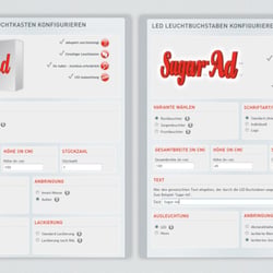 Konfigurator | Sugar-Ad Leuchtreklame Werbetechnik | www.sugar-ad.de
