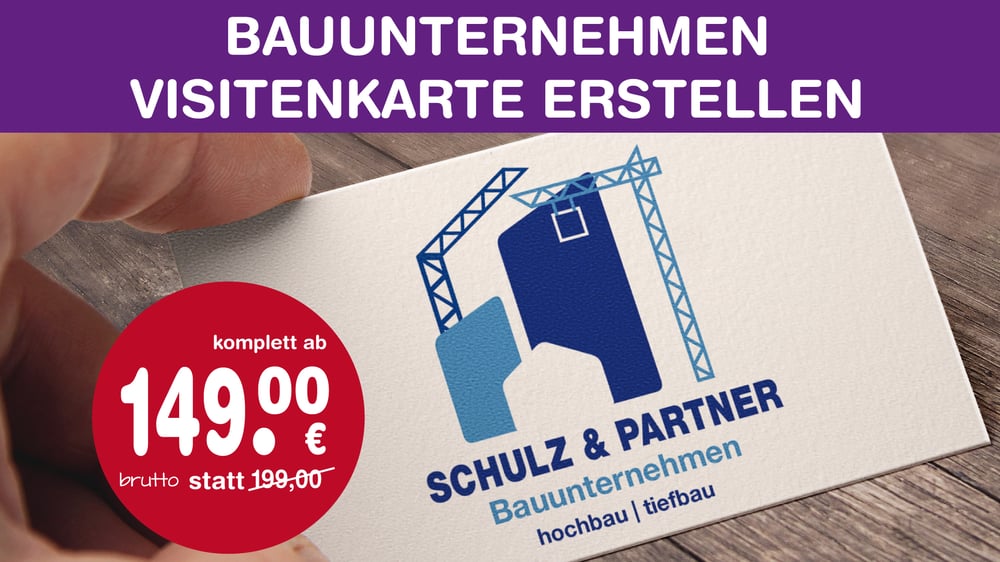 Bauunternehmen Visitenkarten erstellen | Layout gestalten