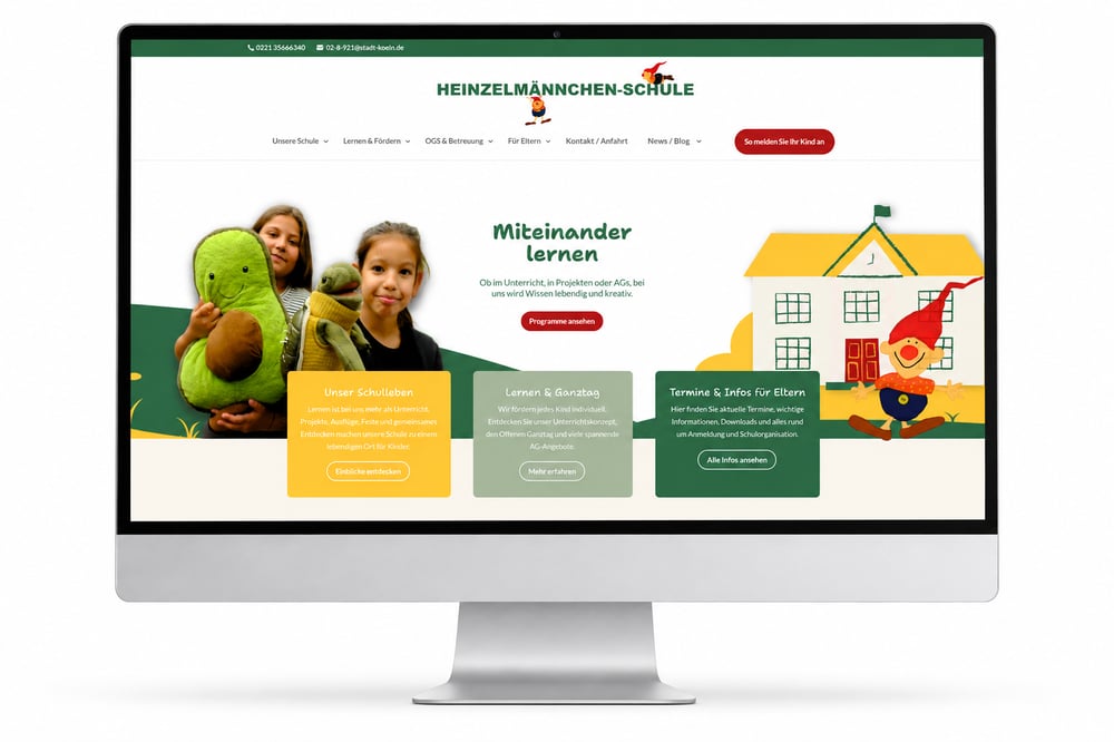 Webseite Desktop Ansicht