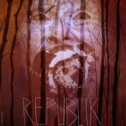 Plakat zum Theaterstück „Republik der Wölfe – Ein Märchenmassaker“