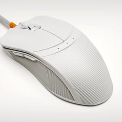 Gaming Maus Konzept – Off-White, Dreiviertel