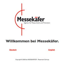 Screendesign der Startseite mit Sprachauswahl