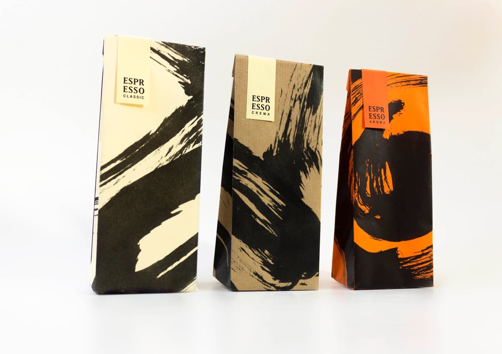 Verpackungs-Gestaltung eines Kaffees