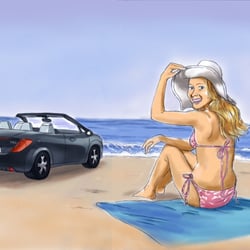 Layout Strand und Auto
