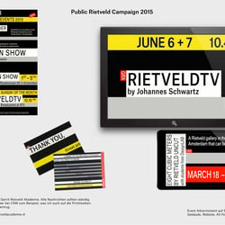 Eventkampagne für Gerrit Rietveld Academy (Poster, Postkarten. Flyer, Video Animation)