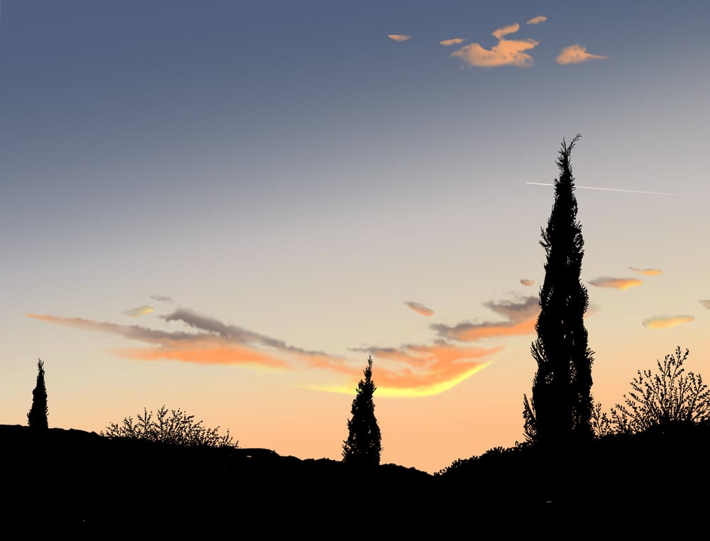 Abendhimmel in Griechenland