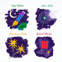Packaging Illustrationen für die Steyler Missionare (Knalltüten zu Silvester)