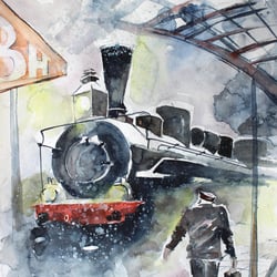 Ab hier geht es weiter. Aquarell.