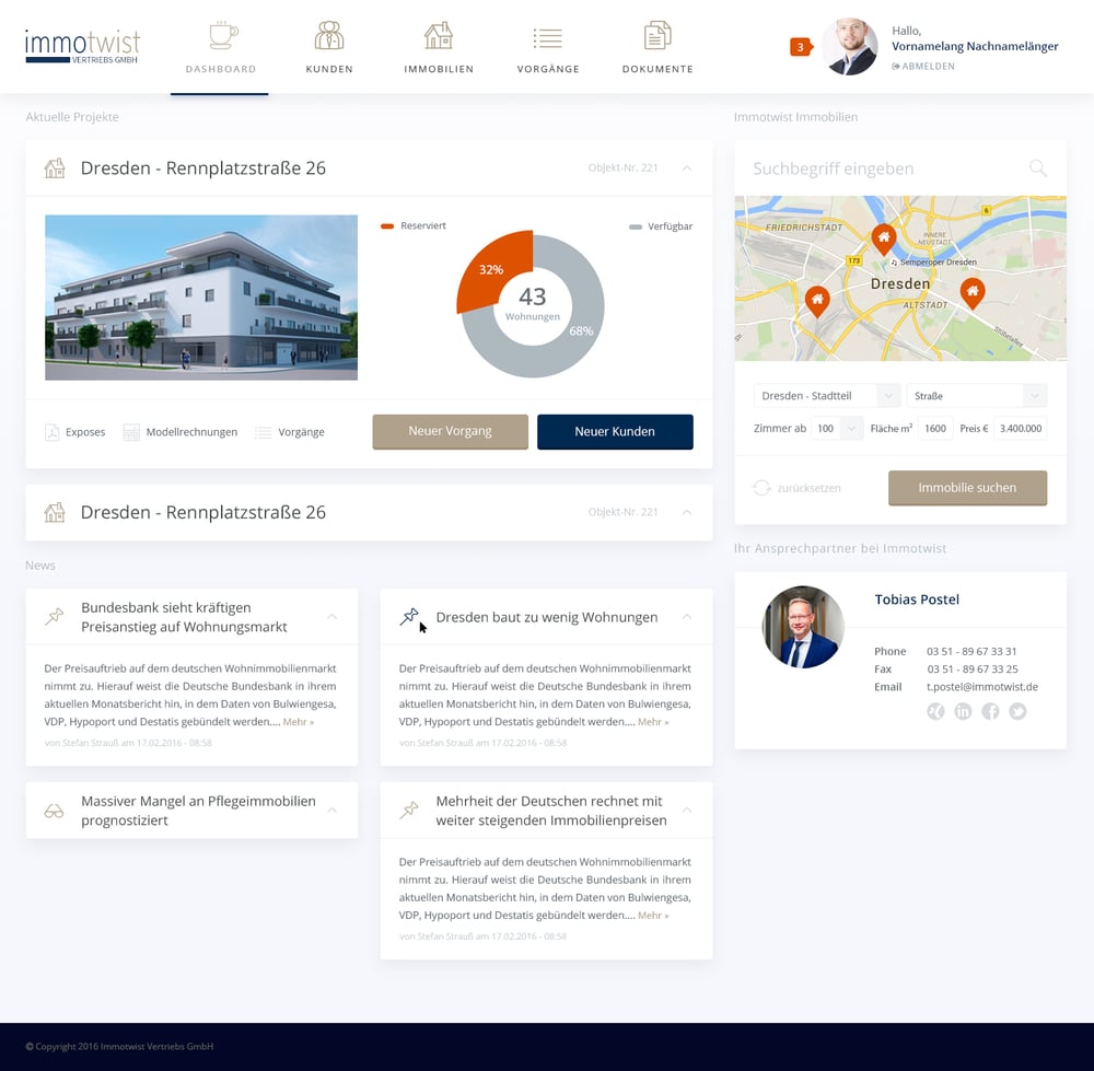 CI / Web Design für Immobilienportal