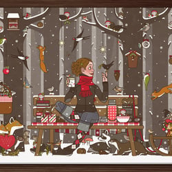 Lily Lux Weihnachtskarte Picknick im Wald