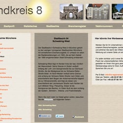 Beispiel einer Stadtbezirkseite mit relevanten Bildern im Kopf