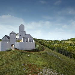 Blick auf den Eingang zur Isenburg
