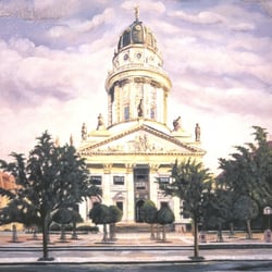 Französischer Dom, Eitempera u. Öl/Lw, 80×60 cm, 1995
