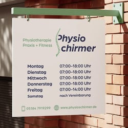 Physio Schirmer Firmenschild Öffnungszeiten