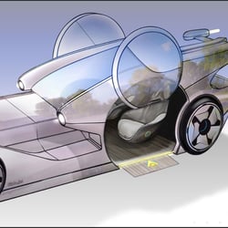 Rendering nach meiner Zeichnung, Luxus Car for the 21 Century