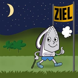Bügeleisen im Ziel