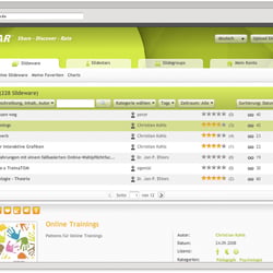 www.slidestar.de – Wissens Community Platform – Flex/Flash – Art Direction – 2008