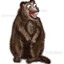 Kinderbuchillustrationen für Puckerl und der Zauberwortschatz, Kinderbuchillustrationen, Murmeltier