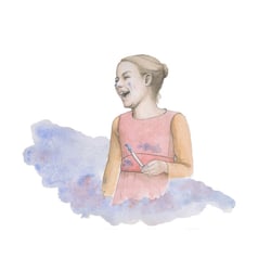 Mädchen mit Pinsel