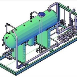Storage tank details, Skid-3D