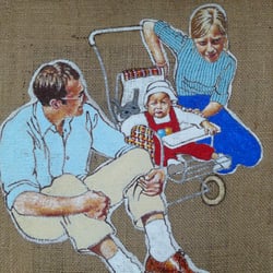 Die Mitfahrgelegenheit, 31 × 36 cm