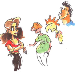 Diverse Karikaturen